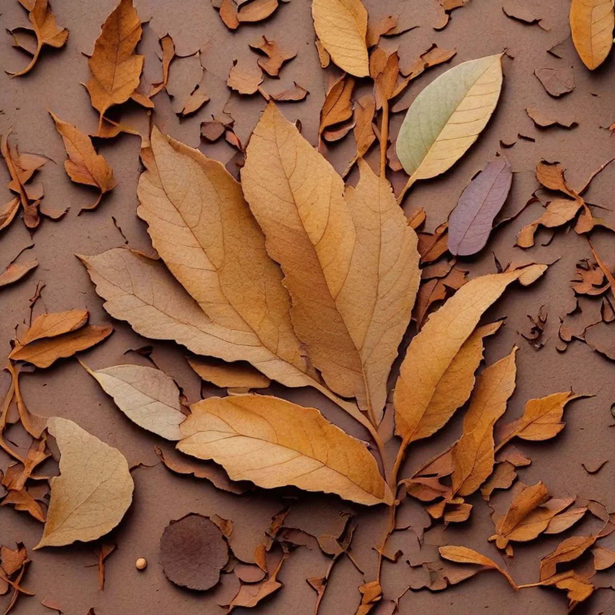 Gros plan détaillé sur des feuilles de thé fermentées.