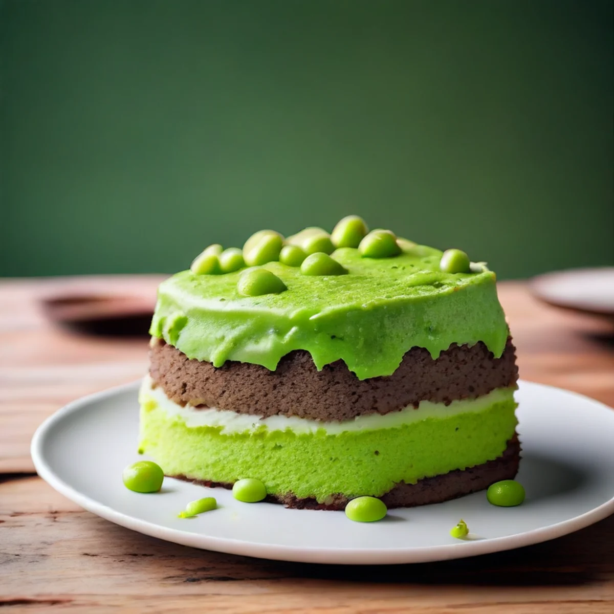 Primo piano di un dolce gourmet al matcha
