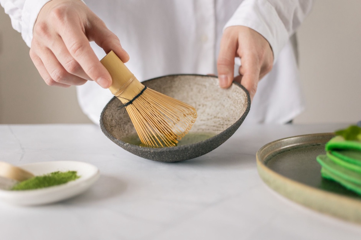 抹茶スイーツの断面